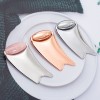 Fashion Electro Plating Gold Color Zinc Alloy V-Face Meridian Scraping Plate Cold Compress Metal Eye Jade Roller Massager