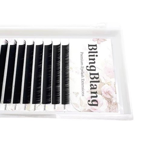 BlingBlang New Style 0.06 mm High Quality Classic Individual Lash Trays Matte Black Handmade Mega Volume Eyelash Extensions