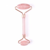 Rose Quartz Heart-Shaped Jade Facial Massage Board Thumb Roller