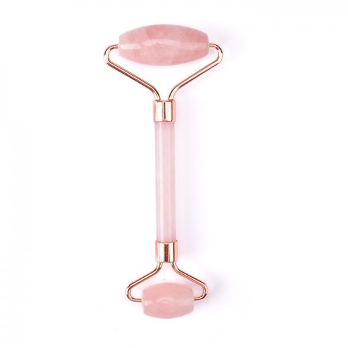 Rose Quartz Heart-Shaped Jade Facial Massage Board Thumb Roller