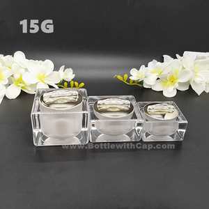 30*15g High-grade packaging cosmetics packing box square crystal lotion bottle cream jar