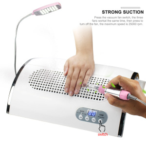 858-7 5 in 1 LED Light Nail Drill Machine 54W Nail Dryer Lamp 3 Fans 2 Filters 3 in 1 Nail Dust Collector