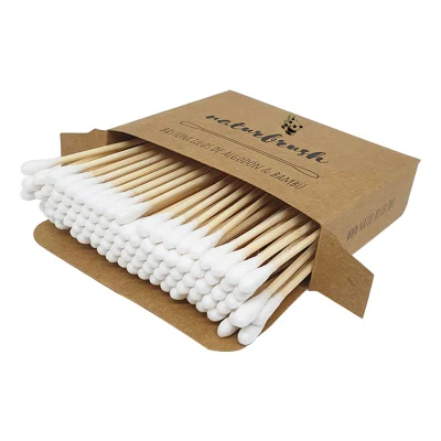 Bamboo Cotton Buds Plastic-Free Product &amp; Packaging 100% Biodegradable Cotton Swabs