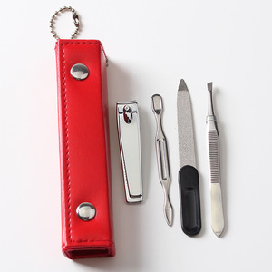 Connie Cona wholesale 4pcs nail art tool with PU bag portable manicure pedicure kit