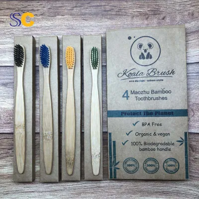 Custom Private Label Eco Friendly Biodegradable Wholesale Disposable Charcoal Bamboo Toothbrush