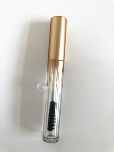 Empty Round Clear Gold Plastic Mini Liquid Mascara Lipgloss Eyeliner Tube 3.5ml 2.5ml