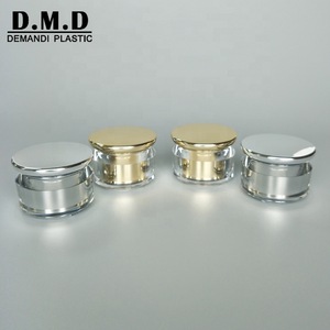 Empty round luxury acrylic cream container 15g 20g 30gram 30ml 1 oz 50gram 50ml silver cosmetic jar