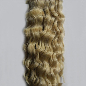 Fashion 613 Bleach Blonde color curly tape hair extensions double folded