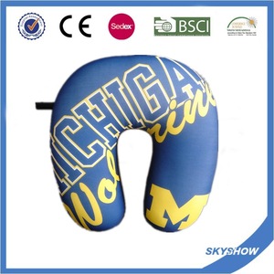 fashion travel neck pillow filled with polystyrene beads