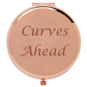 Folded Round Branded Cosmetic Mirror Rose Gold Metal Pocket Mirror personalized pocket mirror