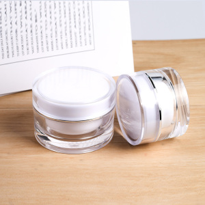 Free Samples 5g 10g 15g 30g 50g empty plastic unique Acrylic eye face cream jar with silver line