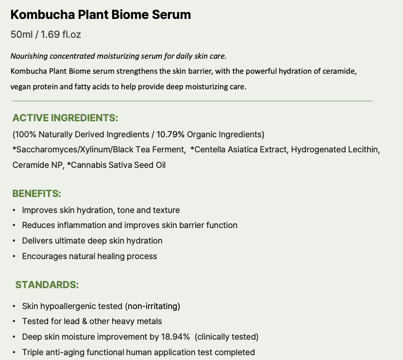 [Her bloom] Kombucha Plant Biome Serum, skin care