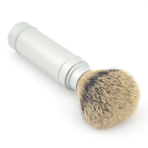 High quality Metal Aluminum Travel Silvertip Badger Hair Men Wet Shaving Beard Brush