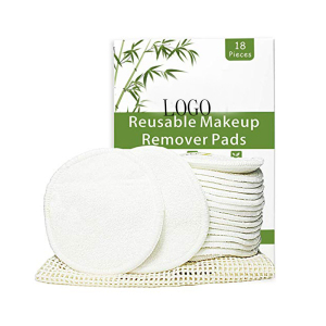 Hot Sale Washable Face Cleaning Pad Organic Bamboo Cotton Reusable Makeup Remover Pads With Laundry Bag