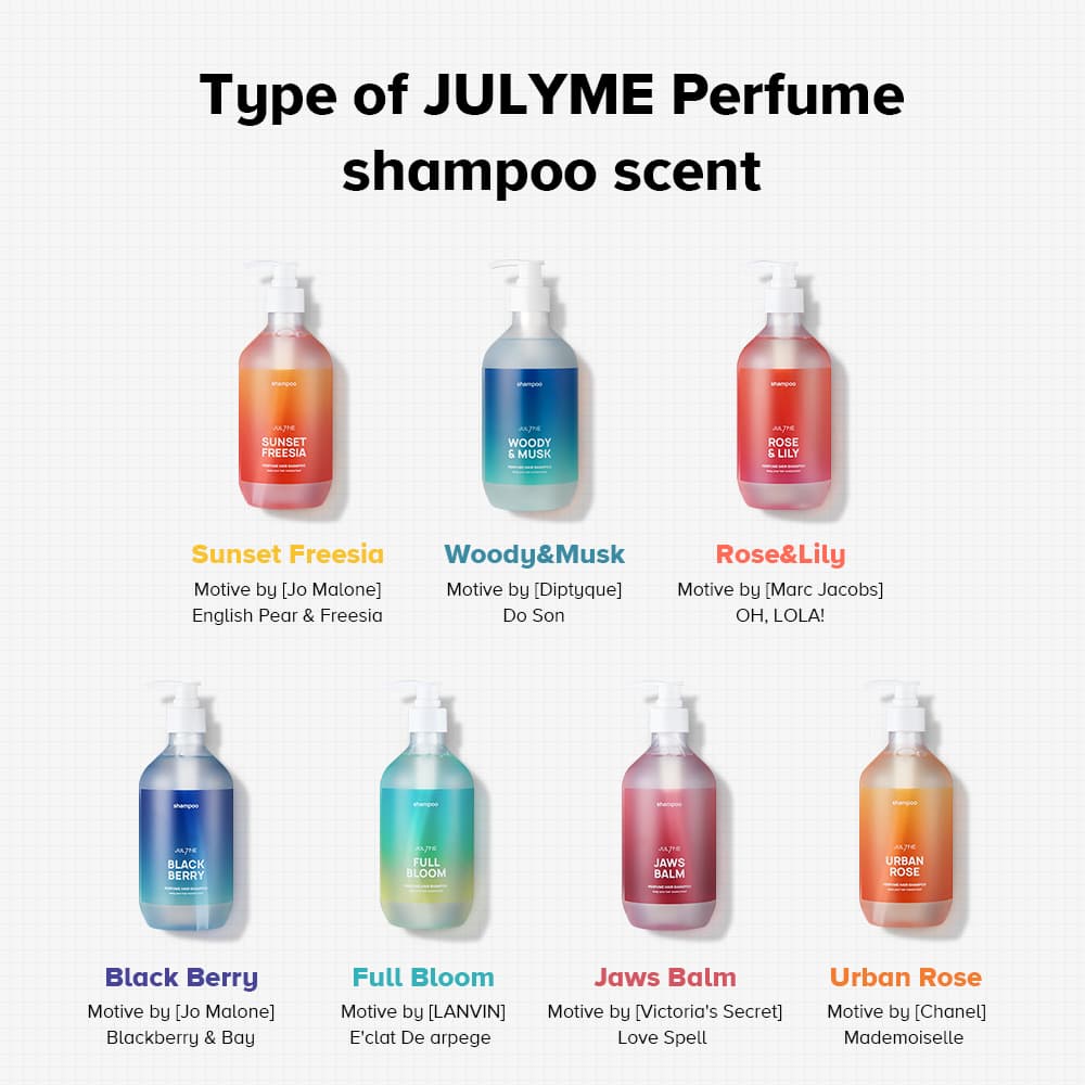 [ JULYME ] Perfume Hair Shampoo 7 TYPES 500ml