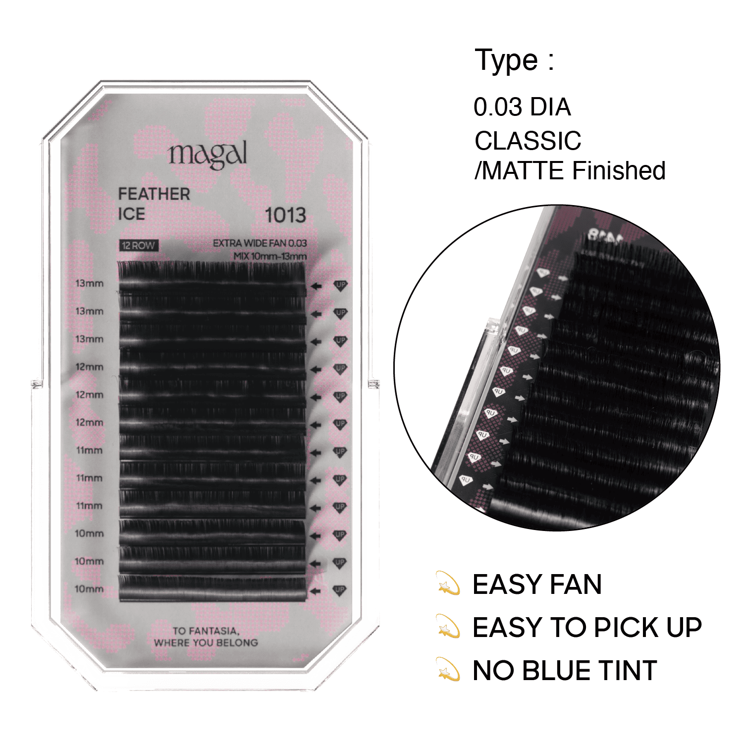 Magal Feather Ice Organic Textured Lash Tray 10-12mm