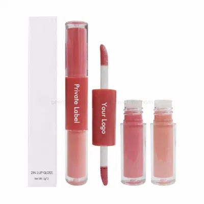 Make Your Logo Double Ended Long Lasting Waterproof Liquid Lipstick Private Label 2 in 1 Lip Gloss Lipstick