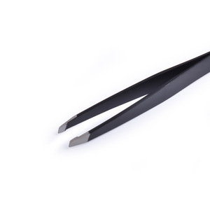 Meidao High Quality Yangjiang Stainless Steel Black Slanted Eyebrow Tweezers