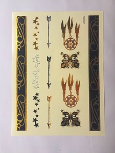 metallic water transfer body decoration gold temporary tattoos