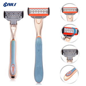 Newest Design Rose Gold Metal Handle Man 5 Blade Manual Shaving Razor