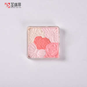 OEM supplier rose pattern make up blush natural baked blush blushes flower softening blusher