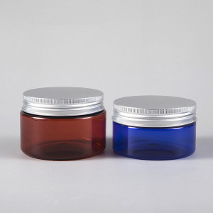 PET cosmetic jar plastic clear packaging bottles cream jars amber plastic cosmetic 100g 150g cream bottle jar