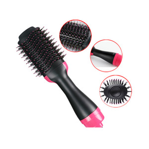 Professional Salon Hot Air Brush Styler and Dryer 2-in-1 Negative Ion Straightening Brush Hair Dryer with Comb