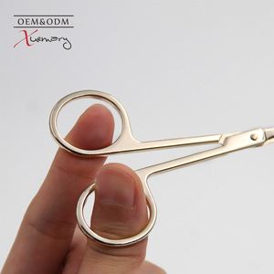 Professional stainless steel curved shape edge blades makeup eyebrow scissors nail scissors