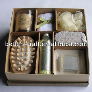 Promotional natural spa bath set gift for women shower set