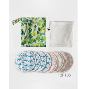 Soft breathable washable breast pads anti-leak waterproof bamboo moms nursing pads with customized printed color