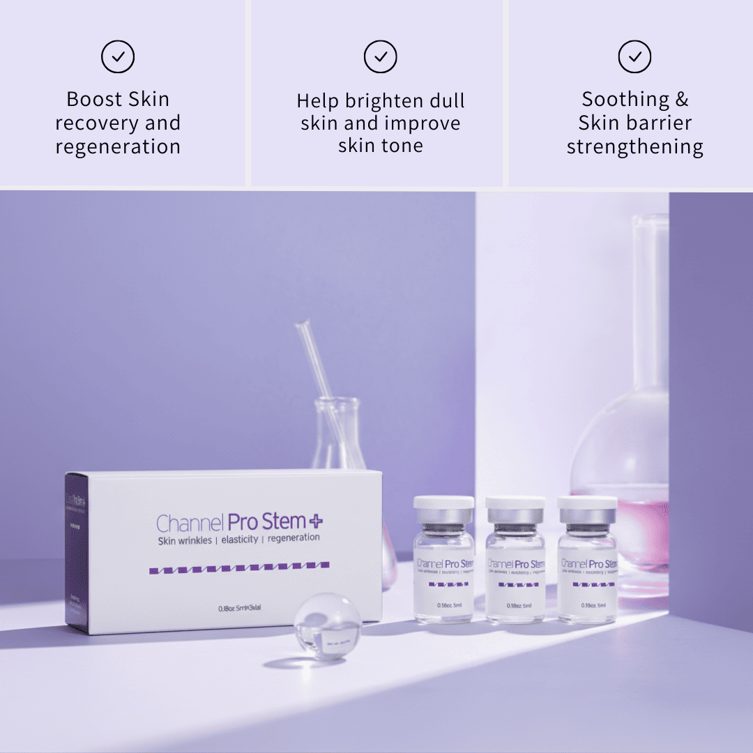 Triple-Exosome serum, ampoule for microneedling/channeling. Channel Pro Stem Plus Exosome, stem cell