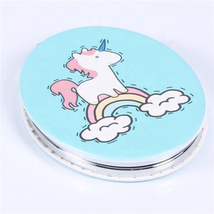 Wholesale Small Hand Mirror Pocket Customized Logo Cat Shape Compact Magnifier Folding Makeup Mirror for Travel or Your Purse