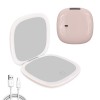 Rechargeable Portable 1X/10X Magnification Dimmable Travel-grade Double-sided LED Makeup Mirror.