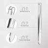 3 Pieces Stainless Steel Round Tip Tweezers Eyebrow Hair Removal Tweezers Makeup Cosmetic Tool Blunt Tip Tweezers