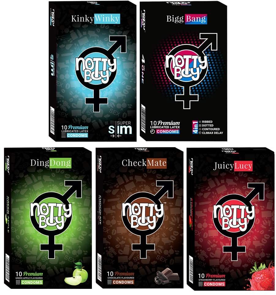 NottyBoy Variety Pack Condoms - 50 Pack of Condoms