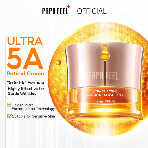 SKINCARE PAPA FEEL Ultra 5A Retinol Advanced Gentle Anti-Aging Moisturizer Wrinkle Remover with Peptides Ceramide Vitamin C Face Firming Brightening Cream