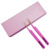 2 Pcs Pink Stainless Steel Tweezers for Eyelash Extensions Eyelash Extension Tweezers Sets Volume Tweezers Lash Extension