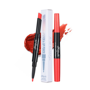 12 Color Double-End Lip Makeup Lipstick Pencil Waterproof Long Lasting Tint Red Lip Stick Beauty Matte Liner Pen Lipstick