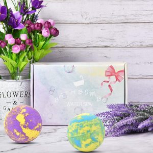 2020 new arrival OEM ODM long time fizzes cleansing bath bombs gift set organic rainbow bath bomb