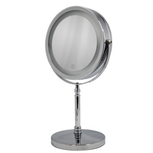 6.5Desktop retractable double-side magnifying LED makeup mirror