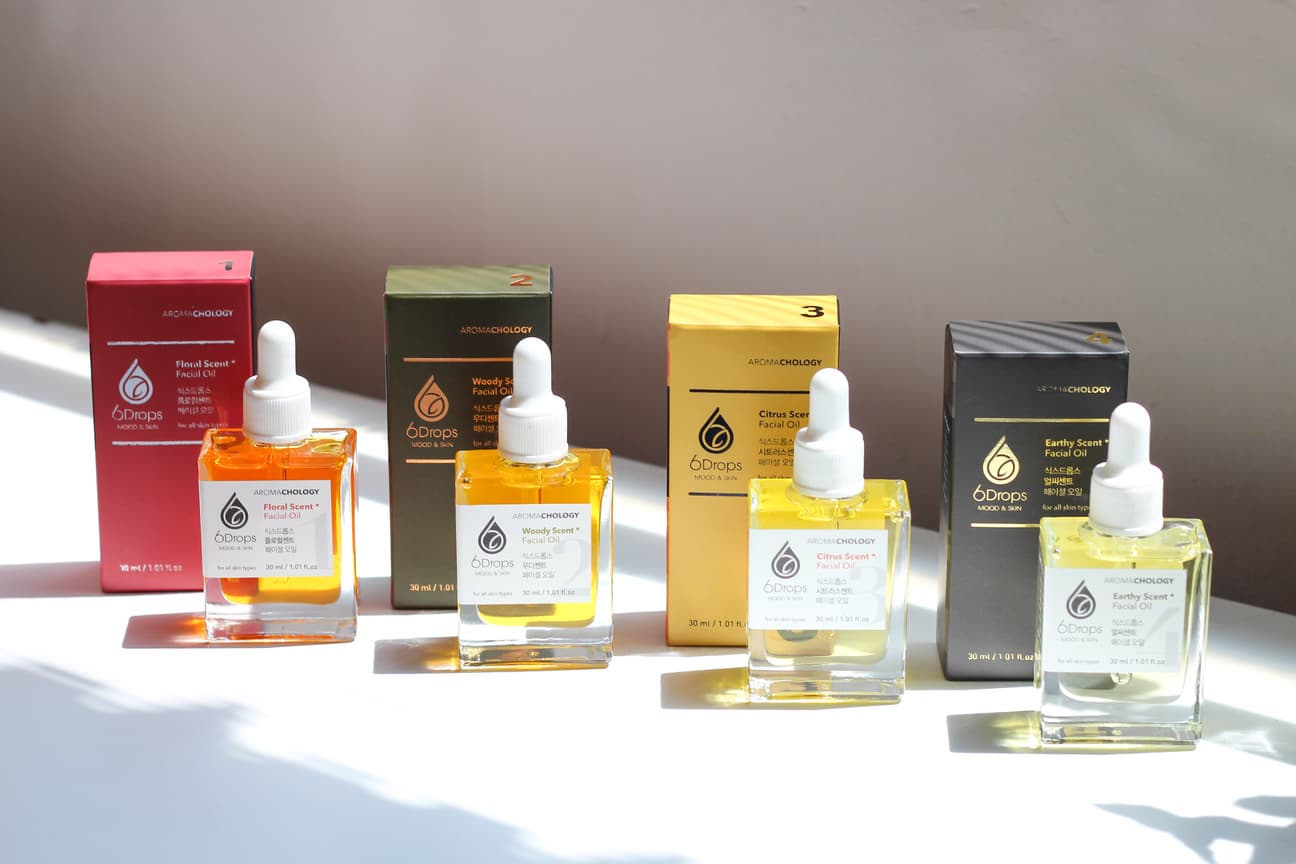 6Drops Aromachology Face Oil - #1 Floral Scent. 30ml. VEGAN Registered.