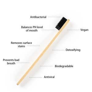 Bamboo Toothbrush Pack of 4 Eco Friendly, Organic and Biodegradable Toothbrushes