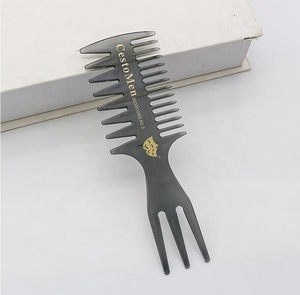 Classic Mens Hair Styling Series Combs Wide Teeth Detangling Double Tooth Comb Male Oil Head Hairdressing Afro Comb