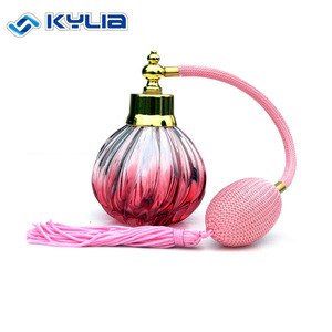 Classical Fashion Color fabric Air Gas Pump bulb spray atomizer,100ml glass perfume bottle,Empty Perfumes Bottle