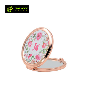 DIY Printable sublimation folding metal compact Sublimation Dressing Mirror Makeup Mirror