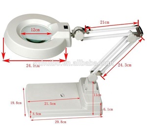 Double lens different sizes of industrial magnifying glass with light