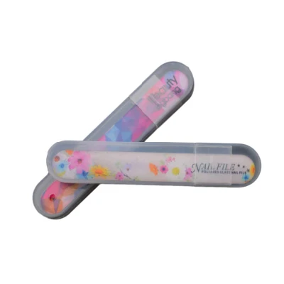 Eco-Friendly Nano Polishing Glass Round Nail File in PVC Case Sleeve NF7058