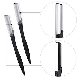 Eyebrow Trimmer, Professional Black Stainless Steel Eyebrow Razor Shaper Grooming Shavers