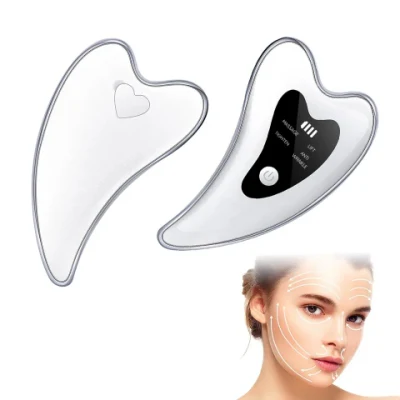 Face Neck Lifting Massager LED Face Light Therapy Electric Heat Scraping Gua Sha Tool