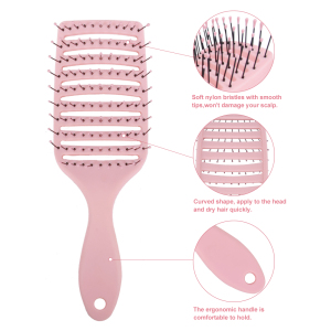 Factory Private Label Hairdressing Styling Tools Hair Brush Detangling Custom Vented Curved Plastic Hair Brush